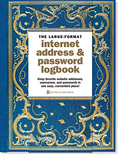 Celestial Large-Format Internet Address & Password Logbook (removable cover band for security) - Click to Buy
