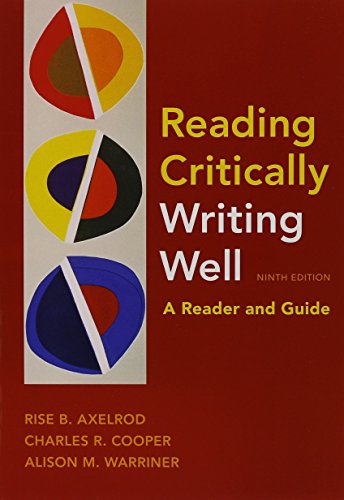 Reading Critically, Writing Well, 9th Ed. + Commonsense Guide to Grammar and Usage, 6th Ed. - Click to Buy