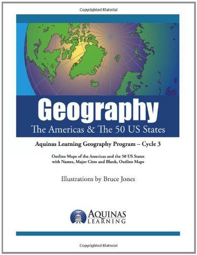 Geography, the Americas & the 50 US States: Outline Maps of the America and the 50 United States States, With Names, Major Cities and Blank Outline Maps - Click to Buy