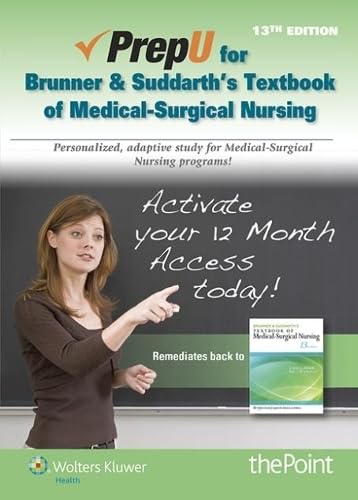 PrepU for Hinkle's Brunner & Suddarth's Textbook for Medical Surgical Nursing - Click to Buy