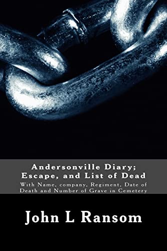 Andersonville Diary; Escape, and List of Dead: With Name, company, Regiment, Date of Death and Number of Grave in Cemetery - Click to Buy
