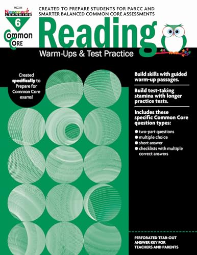 Common Core Reading: Warm-Ups and Test Practice Grade 6 Teacher Resource - Click to Buy