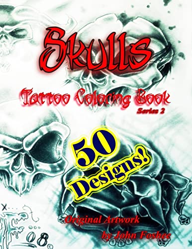 Skulls Tattoo Coloring Book - Click to Buy