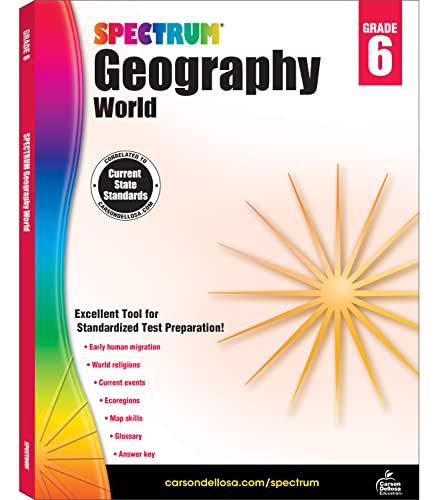 Spectrum Grade 6 Geography Workbook, Map Skills, World History and Religion, Current Events, and More, Social Studies Classroom or Homeschool Curriculum (Volume 96) - Click to Buy