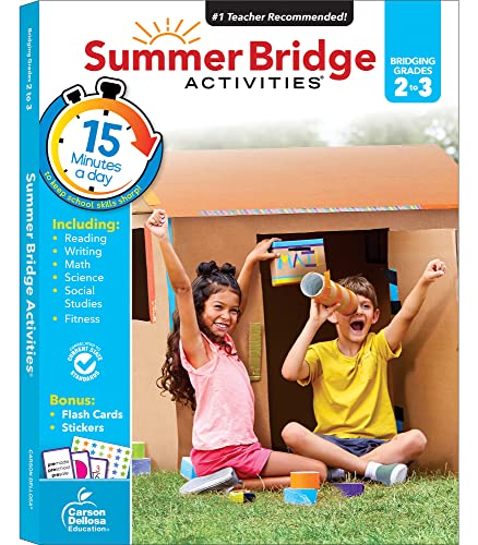 Summer Bridge Activities 2nd to 3rd Grade Workbooks, Activity Book With Math, Reading Comprehension, Science, Fitness, Social Studies, Writing Practice, and Flash Cards - Click to Buy