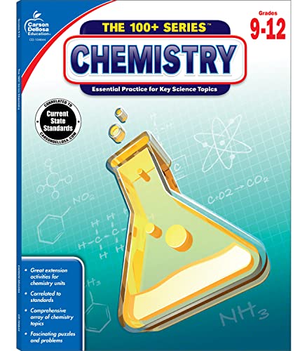 Carson Dellosa The 100 Series Chemistry Workbook, Science Book for Grades 9-12, Periodic Table, Atomic Structure, Scientific Notation, and More, Classroom or Homeschool Curriculum (Volume 4) - Click to Buy