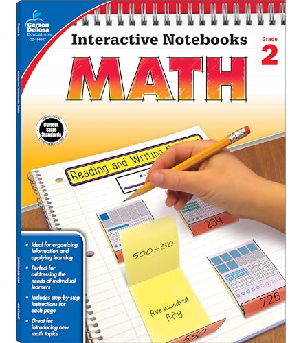 Carson Dellosa | Math Interactive Notebook | 2nd Grade, 96pgs (Interactive Notebooks) - Click to Buy