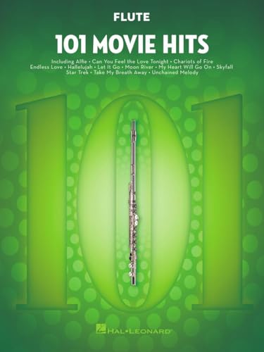 101 Movie Hits for Flute Sheet Music Songbook | Instrumental Folio for All Levels | Includes My Heart Will Go On, Mission Impossible, Eye of the Tiger, The Pink Panther, Skyfall, The Sound of Music - Click to Buy