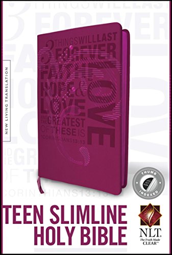 Teen Slimline Bible NLT, Index (Red Letter, LeatherLike, Hot Pink, Indexed) - Click to Buy