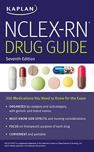 NCLEX-RN Drug Guide: 300 Medications You Need to Know for the Exam (Kaplan Test Prep) - Click to Buy