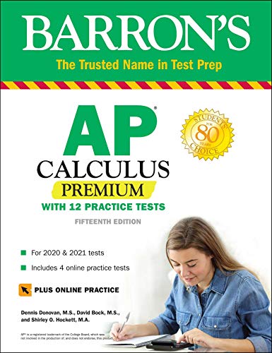 AP Calculus Premium: With 12 Practice Tests (Barron's Test Prep) - Click to Buy