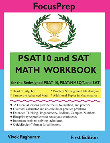 PSAT 10 and SAT MATH WORKBOOK: for the Redesigned PSAT 10, PSAT/NMSQT, and SAT - Click to Buy