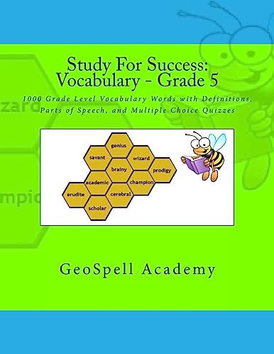 Study For Success: Vocabulary - Grade 5: 1000 Grade Level Vocabulary Words with Definitions, Parts of Speech, and Multiple Choice Quizzes - Click to Buy