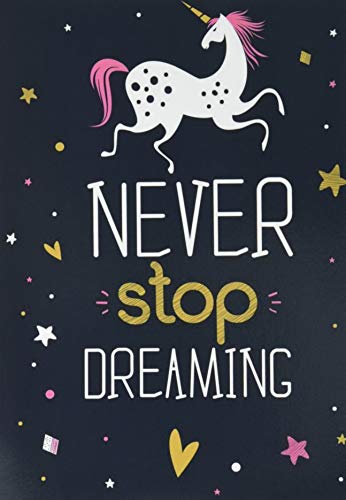 Unicorn Notebook ~ Never Stop Dreaming: Inspirational Journal & Doodle Diary: 100+ Pages of Lined & Blank Paper for Writing and Drawing - Click to Buy