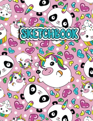 Sketchbook: Cute Unicorn Kawaii Sketchbook for Girls with 100+ Pages of 8.5"x11" Blank Paper for Drawing, Doodling or Learning to Draw - Click to Buy