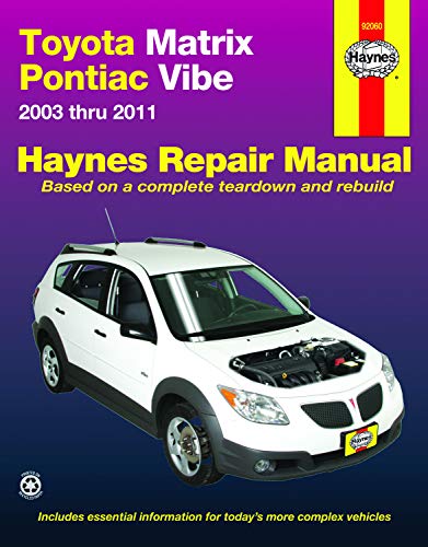 Toyota Matrix & Pontiac Vibe 2003-2011 Repair Manual (Haynes Repair Manual) - Click to Buy