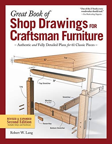 Great Book of Shop Drawings for Craftsman Furniture, Revised & Expanded Second Edition: Authentic and Fully Detailed Plans for 61 Classic Pieces - Click to Buy