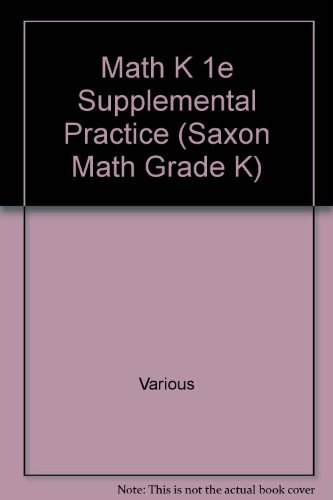 Saxon Math K: Supplemental Practice - Click to Buy