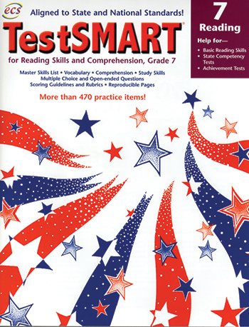 Testsmart for Reading Skills and Comprehension, Grade 7: Help for Basic Reading Skills, State Competency Tests, Achievement Tests - Click to Buy