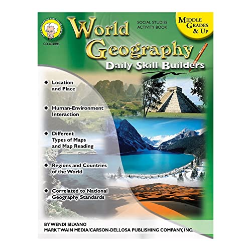Mark Twain World Geography Workbook, Middle School Books Covering Map Skills, Regions, Countries, and More, Social Studies Classroom or Homeschool Curriculum, Daily Skill Builders Series (Volume 7) - Click to Buy