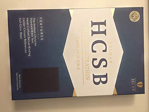 HCSB Ultrathin Reference Bible, Black Genuine Cowhide