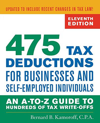 475 Tax Deductions for Businesses and Self-Employed Individuals: An A-to-Z Guide to Hundreds of Tax Write-Offs - Click to Buy