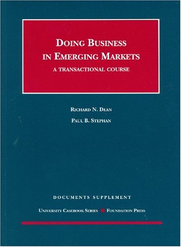 Doing Business in Emerging Markets, A Transactional Course, Statutory Appendix - Click to Buy