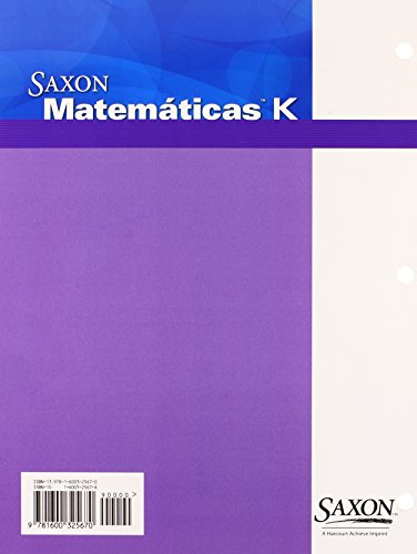 Student Workbook (Saxon Math K Spanish) (Spanish Edition) - Click to Buy