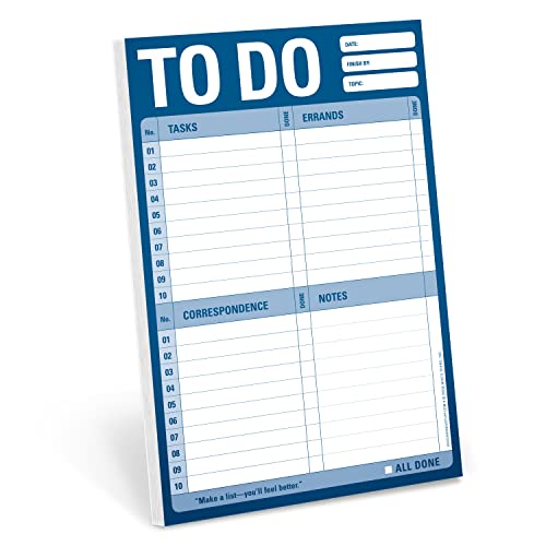 1-Count Knock Knock To Do Pad, To Do List Note Pad for Daily Tasks, Errands, Notes, 6 x 9-inches (Blue) - Click to Buy