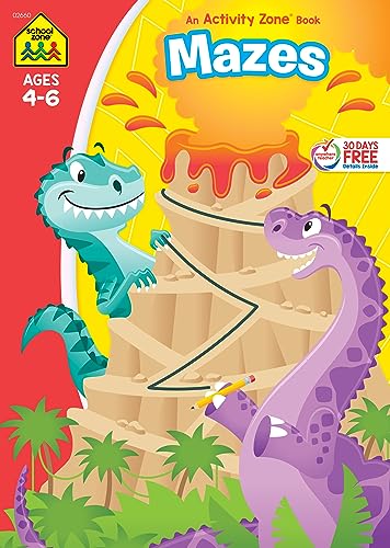School Zone Mazes Workbook: 96 Pages, Pre-K, Preschool, Kindergarten, Mazes Puzzles, Wide Paths, Problem-Solving, Ages 4 to 6 (Activity Zone Book Series)