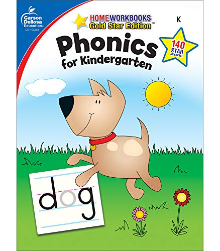 Phonics Workbook for Kindergarten, Sight Words, Tracing Letters, Consonant and Vowel Sounds, Writing Practice With Incentive Chart and Reward ... Curriculum (Home Workbooks) (Volume 12) - Click to Buy