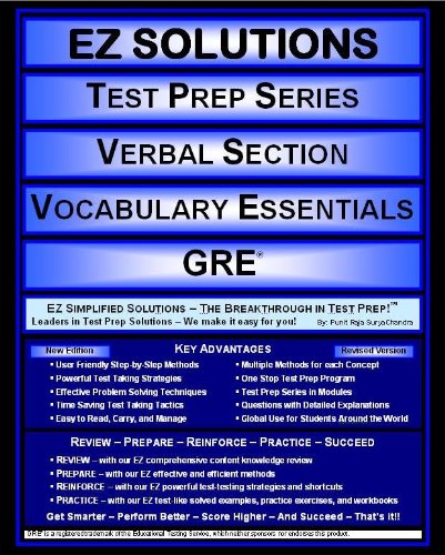 EZ Solutions: Test Prep Series: Verbal Section: Vocabulary Essentials: GRE - Click to Buy