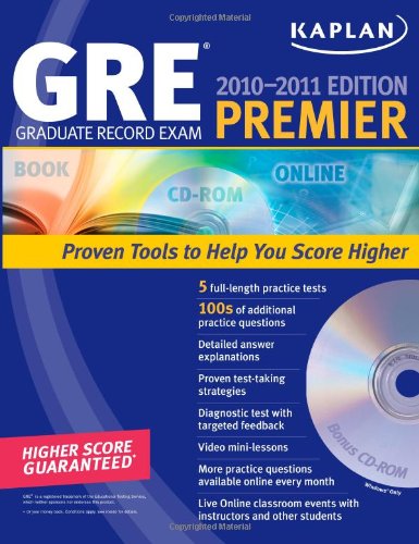 Kaplan GRE Exam 2010-2011 Premier with CD-ROM - Click to Buy