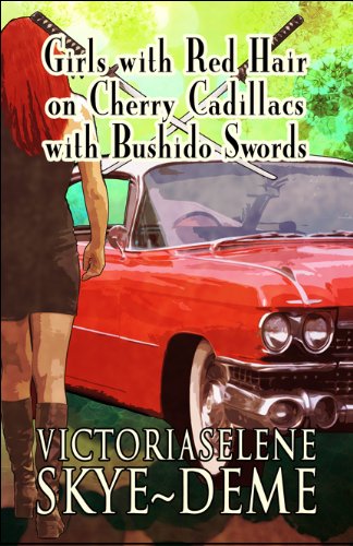 Girls With Red Hair on Cherry Cadillacs With Bushido Swords - Click to Buy