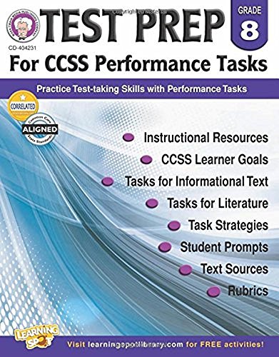 Test Prep for CCSS Performance Tasks, Grade 8 - Click to Buy