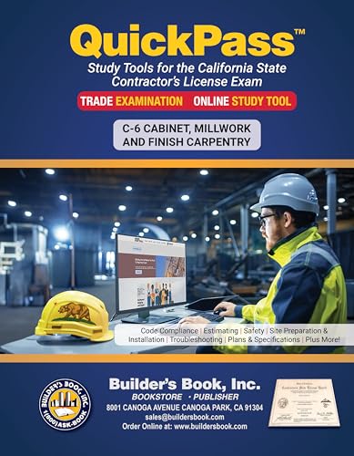 QuickPass Study Tools for the C-6 Finish Carpentry License Examination - Study Guide - Click to Buy