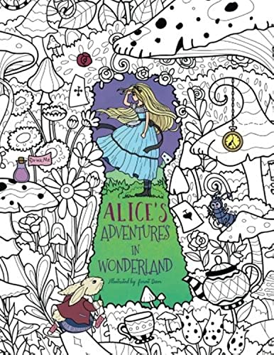 Alice's Adventures in Wonderland: A Whimsical Coloring Book for Adults and Kids (Relaxation, Mediation, Inspiration) - Click to Buy