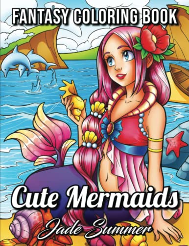 Mermaid Coloring Book: An Adult Coloring Book with Cute Mermaids, Ocean Animals, Tropical Beaches, and Fantasy Scenes for Relaxation - Click to Buy