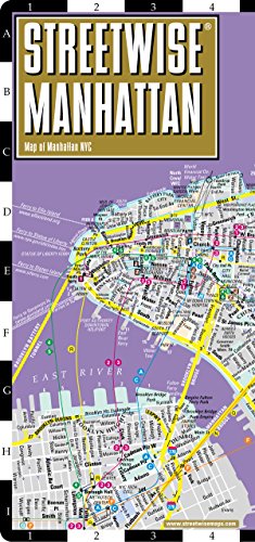 Streetwise Manhattan Map - Laminated City Street Map of Manhattan, New York - Folding pocket size travel map with subway map, bus map - Click to Buy