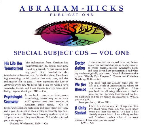 Abraham-Hicks Special Subjects Vol. 1 - Click to Buy