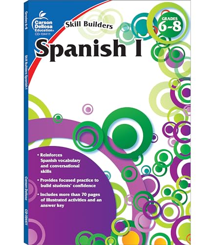 Carson Dellosa Skill Builders Grades 6-8 Spanish Workbook, Vocabulary, Sight Words, Phrases, and More, Middle School Classroom or Homeschool Curriculum - Click to Buy