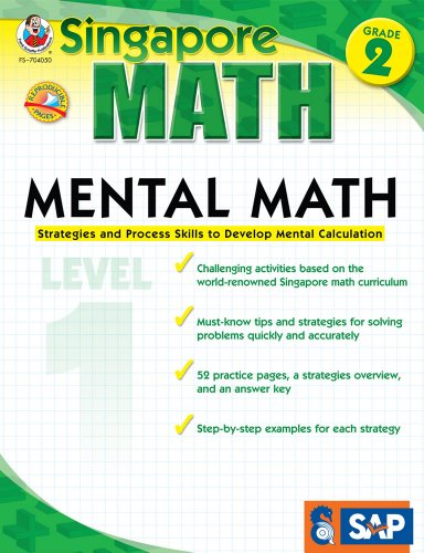 Singapore Math – Mental Math Level 1 Workbook for 2nd Grade, Paperback, 64 Pages, Ages 7–8 with Answer Key - Click to Buy