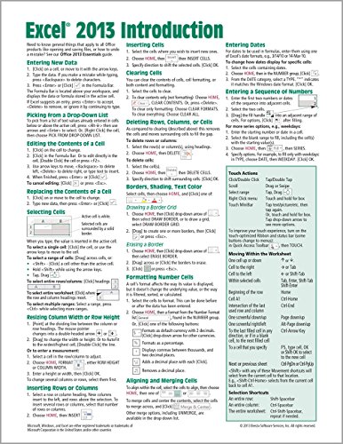 Microsoft Excel 2013 Introduction Quick Reference Guide (Cheat Sheet of Instructions, Tips & Shortcuts - Laminated Card) - Click to Buy