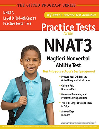 NNAT3® 2 Practice Tests Level D (3rd-4th Grade) in Color_ Publisher of the #1 CogAT® Practice Test - Click to Buy