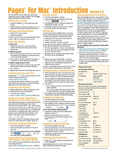 Pages for Mac Quick Reference Guide, version 5.5 or 5.6 Introduction (Cheat Sheet of Instructions, Tips & Shortcuts - Laminated Card) - Click to Buy