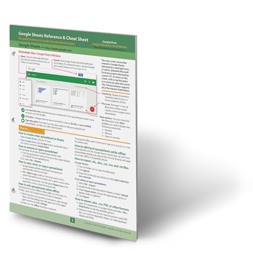 Google Sheets Reference and Cheat Sheet: The unofficial cheat sheet reference for Google's free online spreadsheet application - Click to Buy