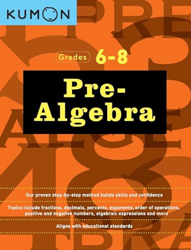Kumon Pre Algebra-Grades 6-8 (Kumon Middle School Math Workbooks) (Kumon Math Workbooks, 1) - Click to Buy