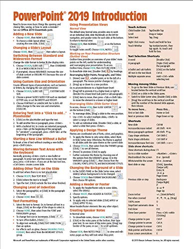 Microsoft PowerPoint 2019 Introduction Quick Reference Guide - Windows Version (Cheat Sheet of Instructions, Tips & Shortcuts - Laminated Card) - Click to Buy