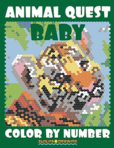 BABY ANIMAL QUEST Color by Number: Activity Puzzle Coloring Book for Adults Relaxation & Stress Relief - Click to Buy