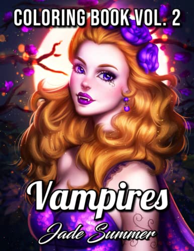 Vampires: An Adult Coloring Book with Sexy Vampire Women, Dark Fantasy Romance, and Haunting Gothic Scenes for Relaxation - Click to Buy